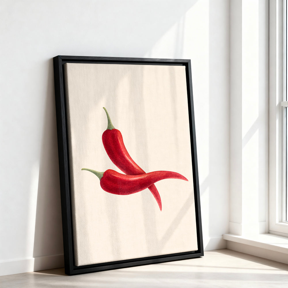Le tableau accroché en situation dans un intérieur meublé.