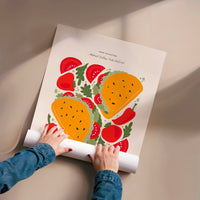 L'impression présentée en poster, sans encadrement, sur un mur neutre.