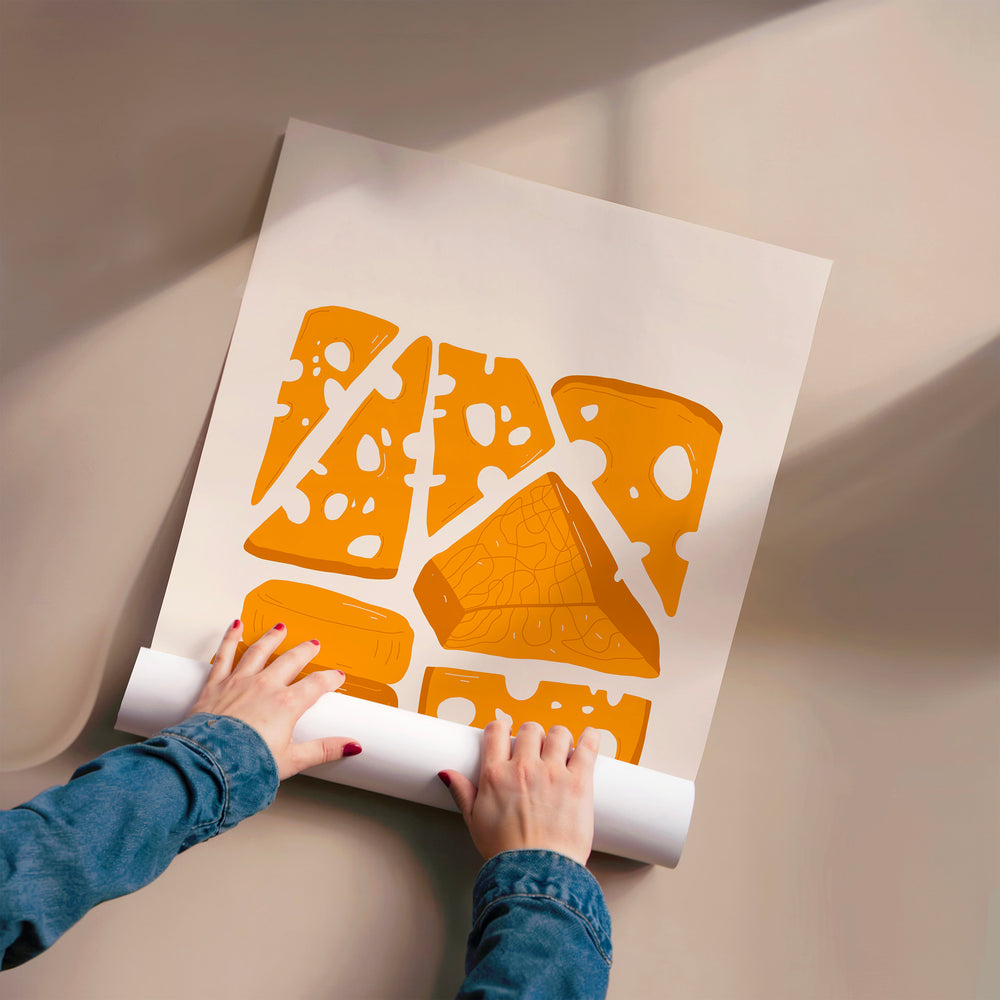 L'impression présentée en poster, sans encadrement, sur un mur neutre.
