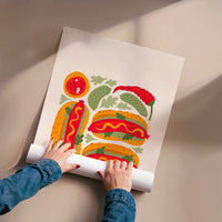 L'impression présentée en poster, sans encadrement, sur un mur neutre.