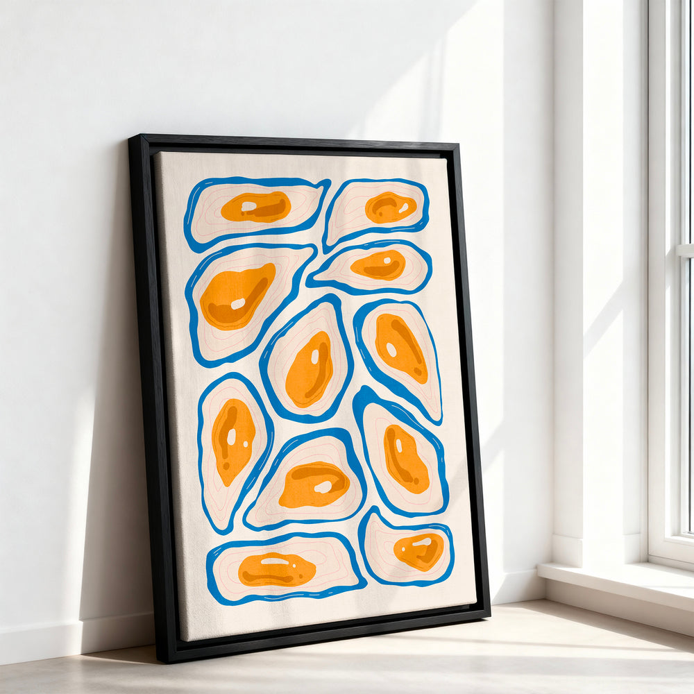Le tableau accroché en situation dans un intérieur meublé.