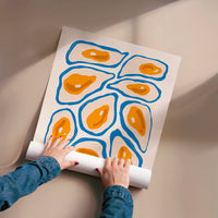 L'impression présentée en poster, sans encadrement, sur un mur neutre.