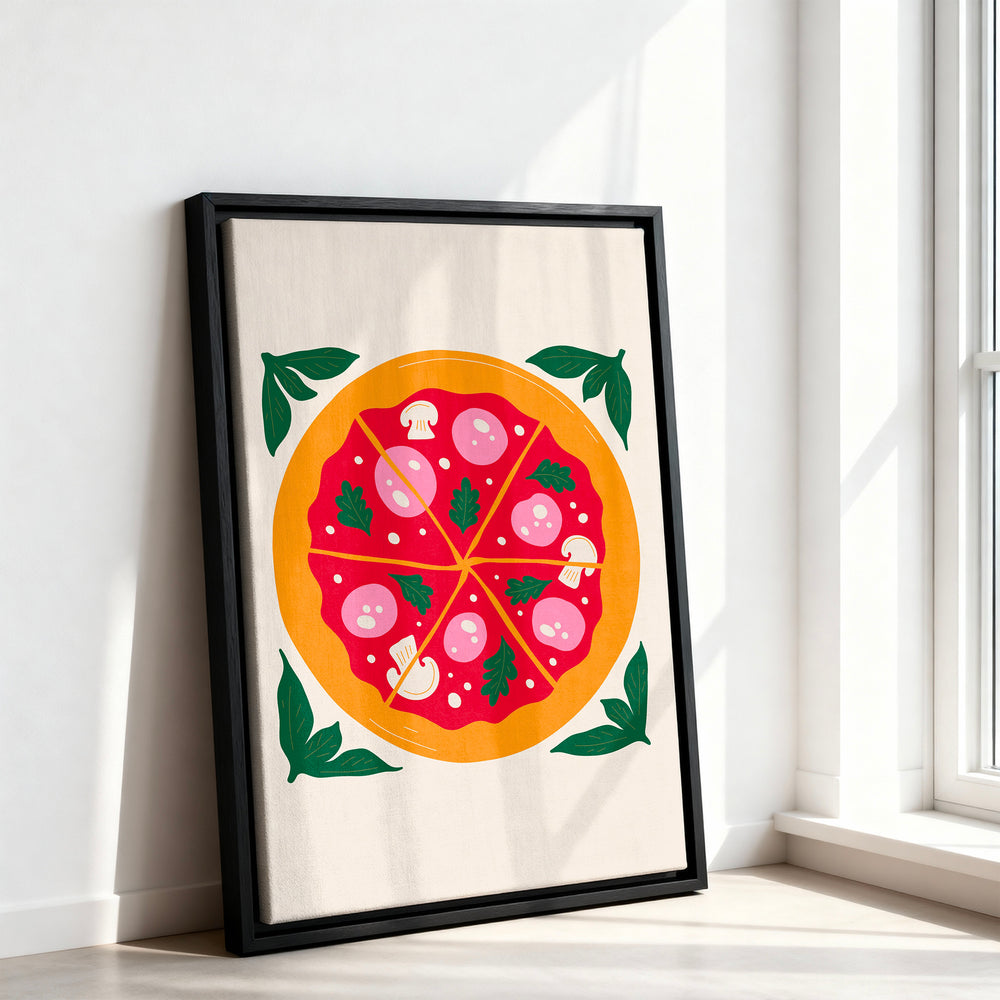 Le tableau accroché en situation dans un intérieur meublé.