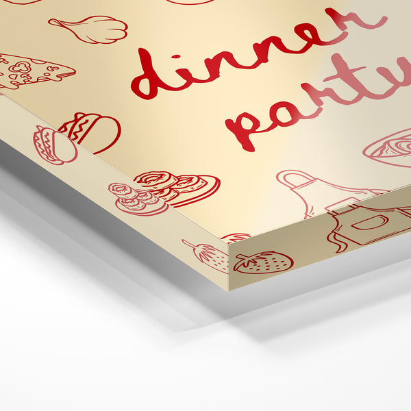 Dinner party — affiche culinaire beige et terracotta — Verre acrylique