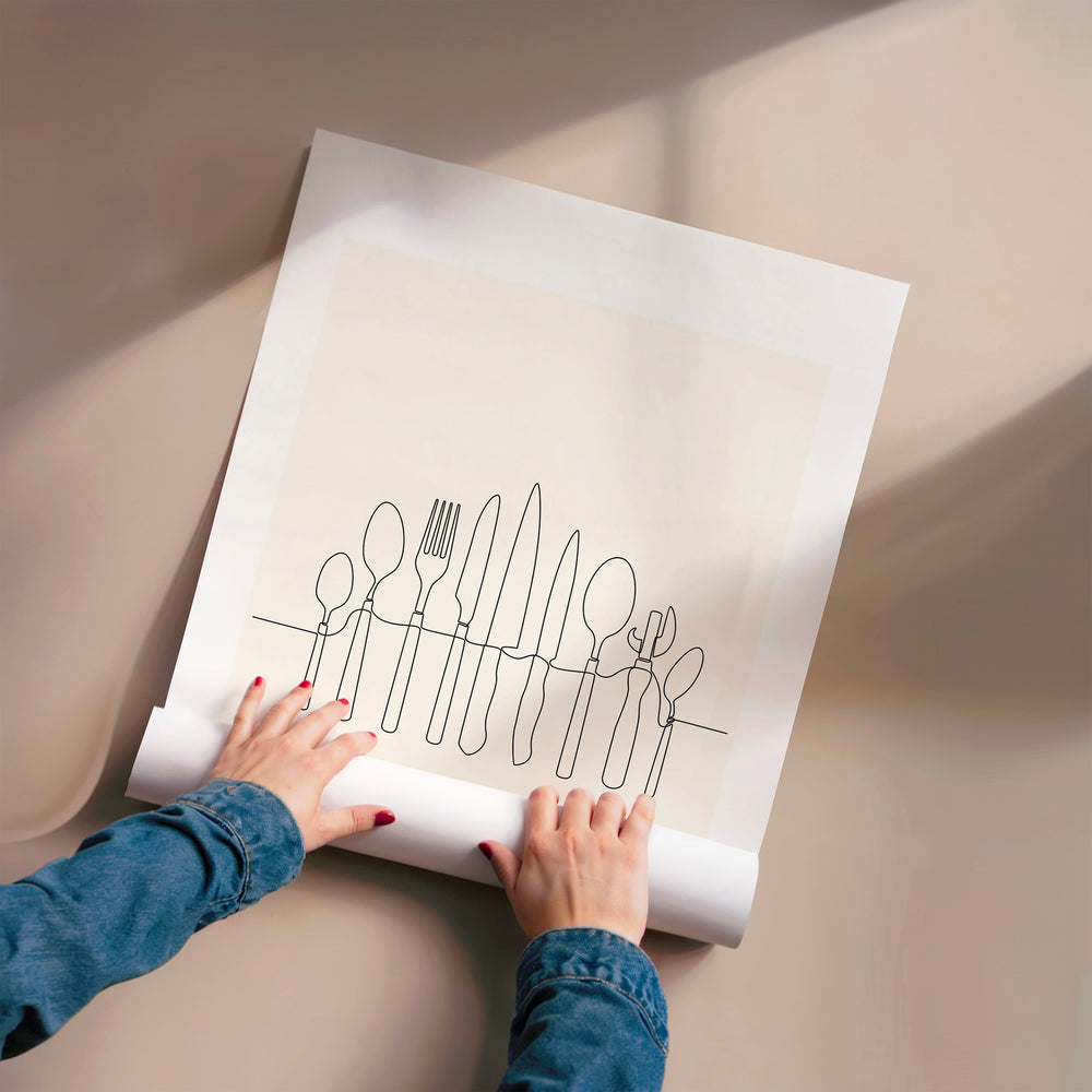 L'impression présentée en poster, sans encadrement, sur un mur neutre.