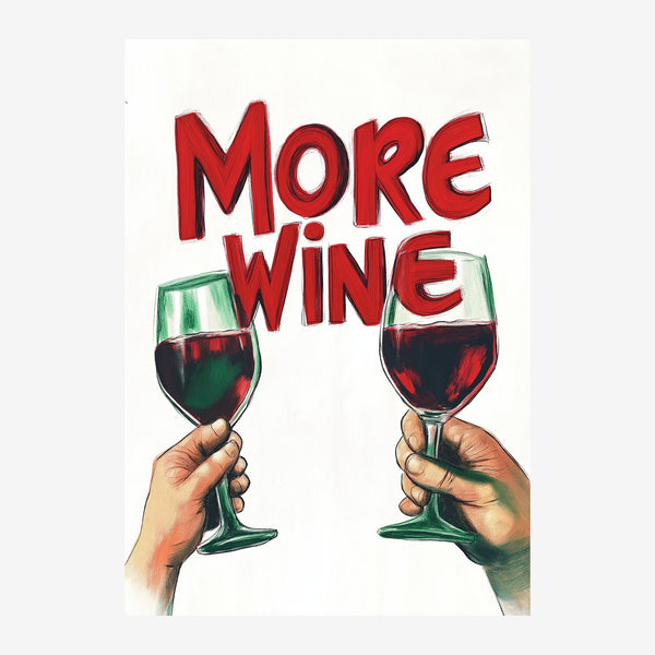 More Wine – Affiche pop art rouge et beige — Toile sur châssis