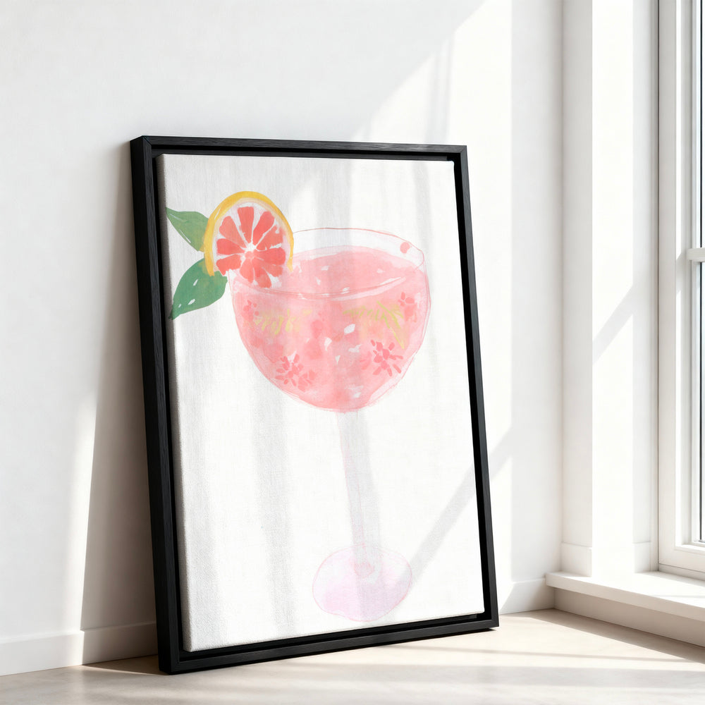 Le tableau accroché en situation dans un intérieur meublé.