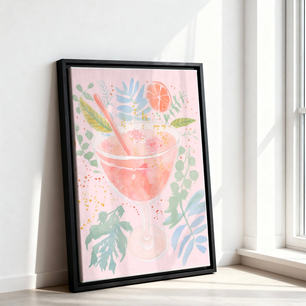 Le tableau accroché en situation dans un intérieur meublé.