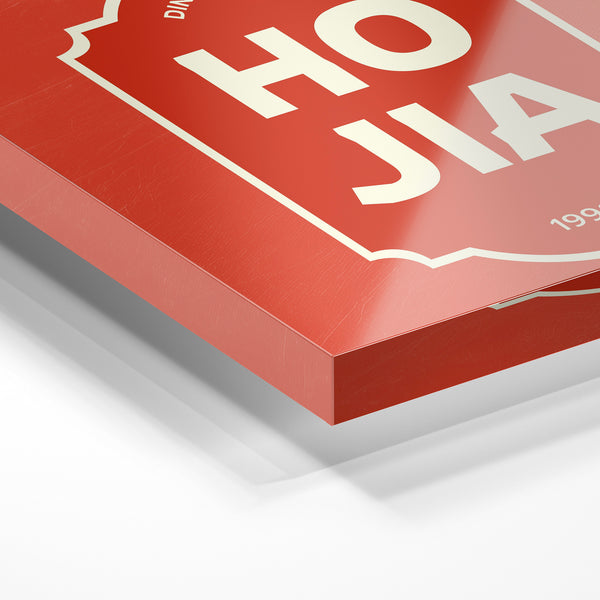 Affiche Ho Jia rouge et blanc style vintage — Verre acrylique