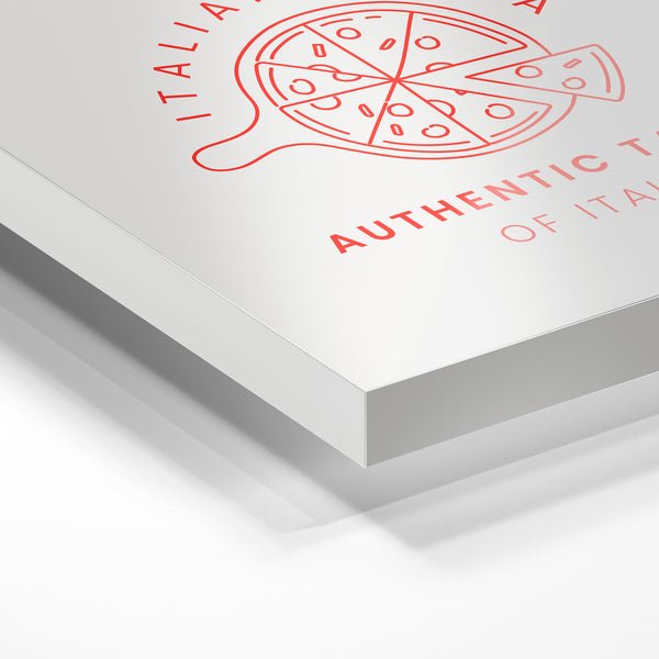 Affiche Italian Pizza line art rose et beige — Verre acrylique