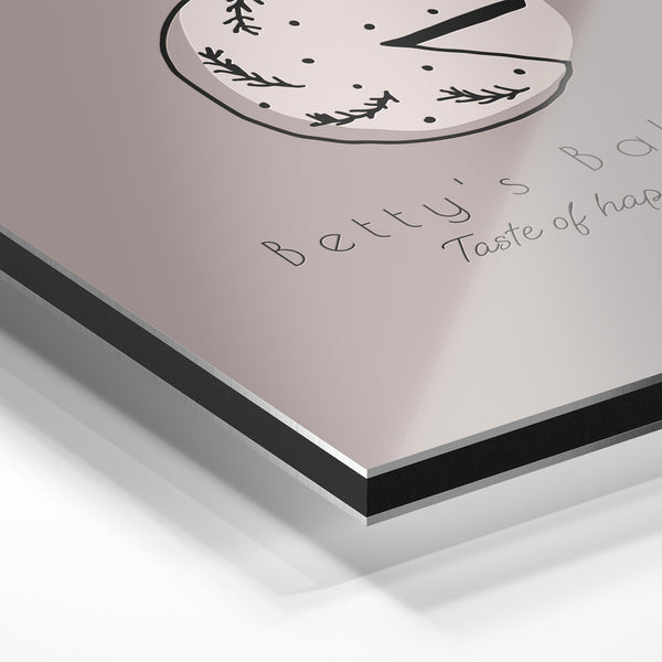 Affiche boulangerie artisanale avec logo gris et beige — Aluminium Dibond relief 3D