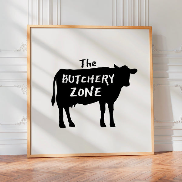 The Butchery Zone, affiche minimaliste noir et blanc — Poster HP mat