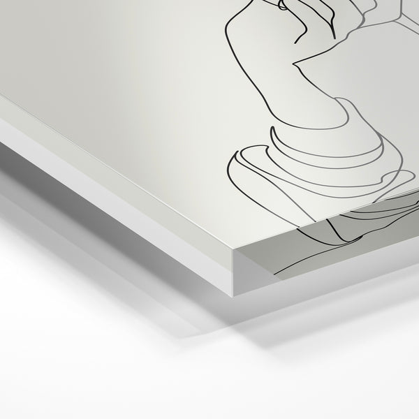 Main tenant un verre de vin, line art minimaliste — Verre acrylique