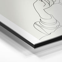 Gros plan du relief : la surépaisseur d'encre en lumière rasante sur aluminium Dibond.