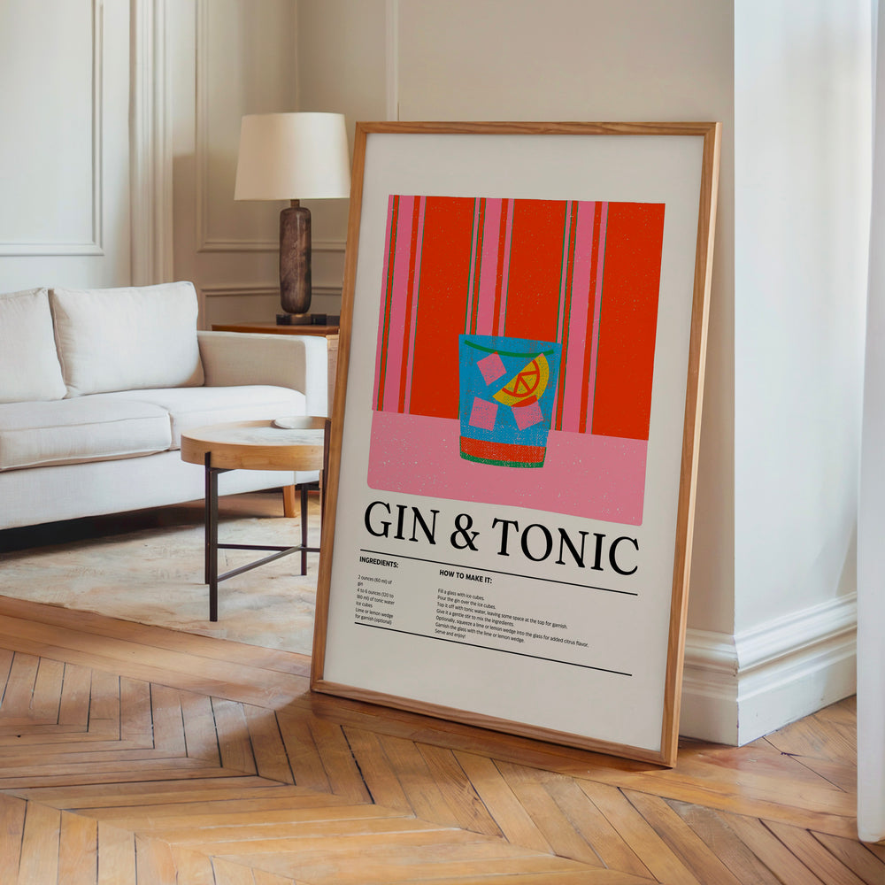 Le tableau accroché en situation dans un intérieur meublé.