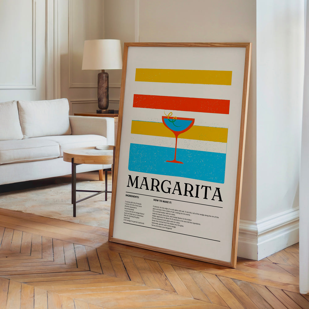 Le tableau accroché en situation dans un intérieur meublé.