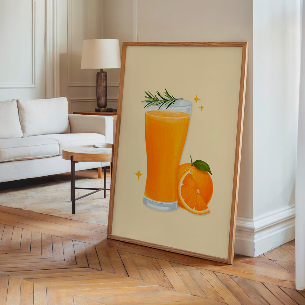 Le tableau accroché en situation dans un intérieur meublé.
