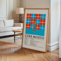 Le tableau accroché en situation dans un intérieur meublé.