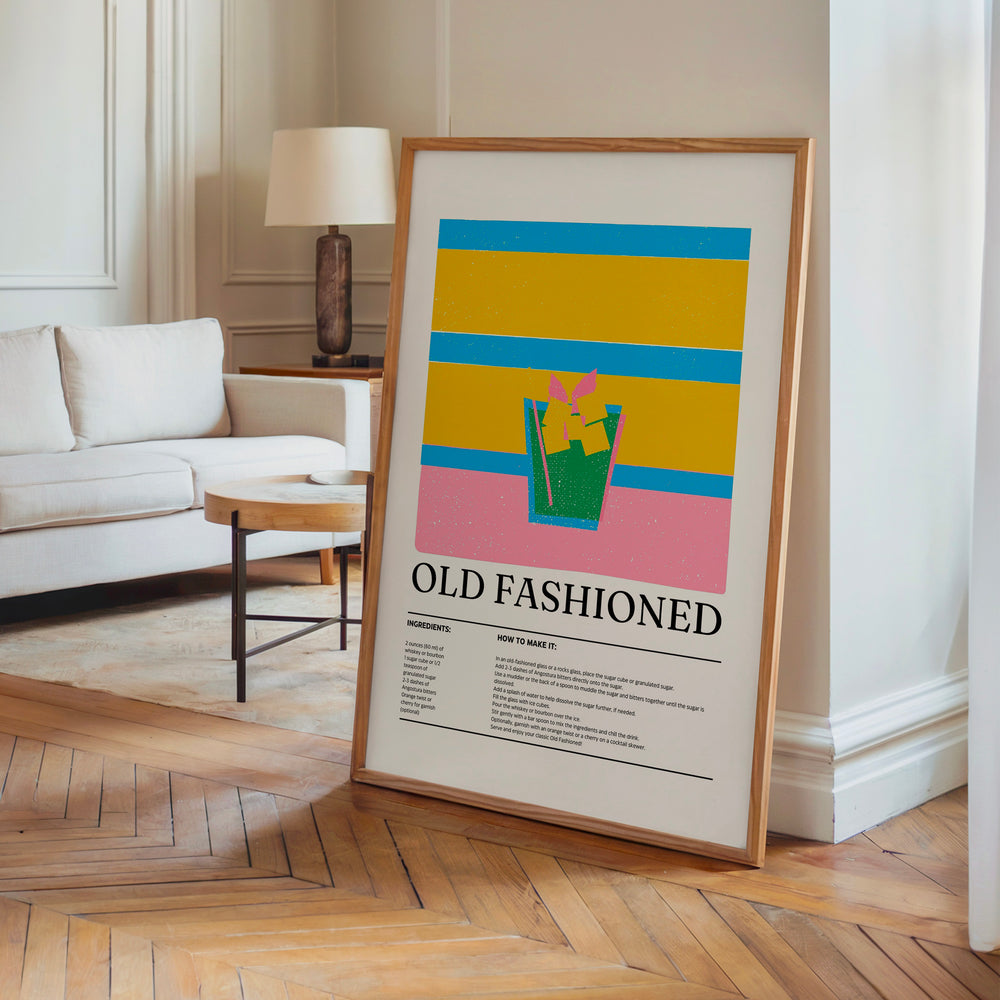 Le tableau accroché en situation dans un intérieur meublé.