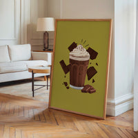 Le tableau accroché en situation dans un intérieur meublé.