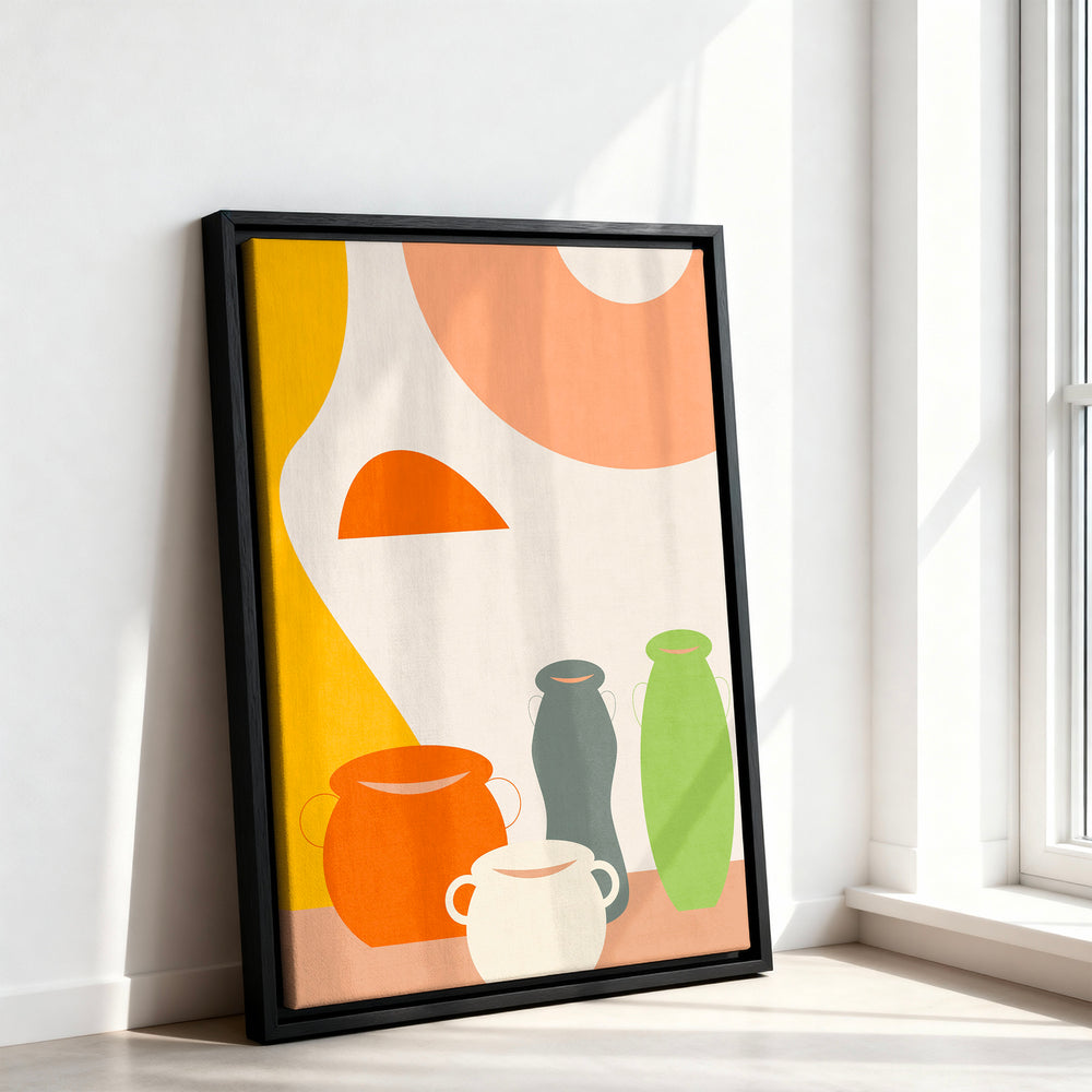 Le tableau accroché en situation dans un intérieur meublé.