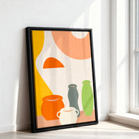 Le tableau accroché en situation dans un intérieur meublé.