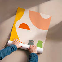 L'impression présentée en poster, sans encadrement, sur un mur neutre.