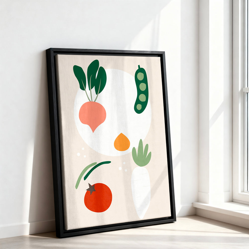 Le tableau accroché en situation dans un intérieur meublé.