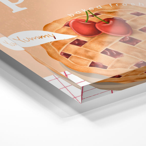 Affiche Tarte aux fruits faits maison, style rétro — Verre acrylique