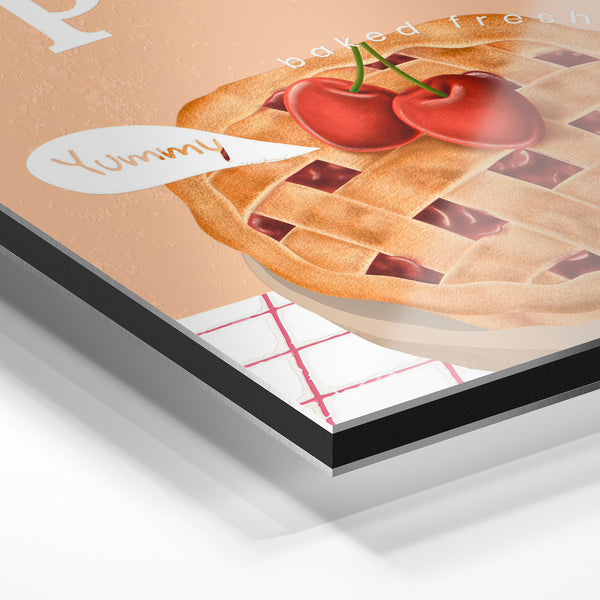 Affiche Tarte aux fruits faits maison, style rétro — Aluminium Dibond relief 3D