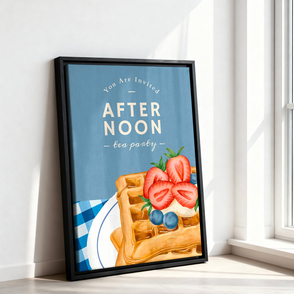Le tableau accroché en situation dans un intérieur meublé.