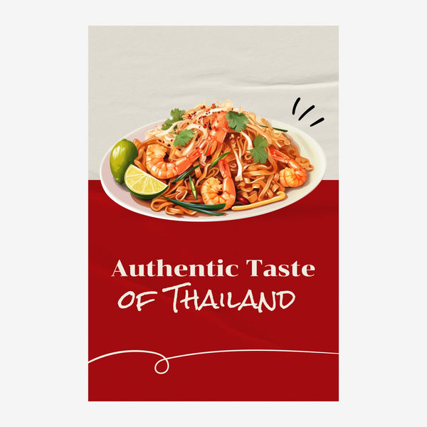 Affiche saveurs thaïlandaises aux crevettes — Toile sur châssis