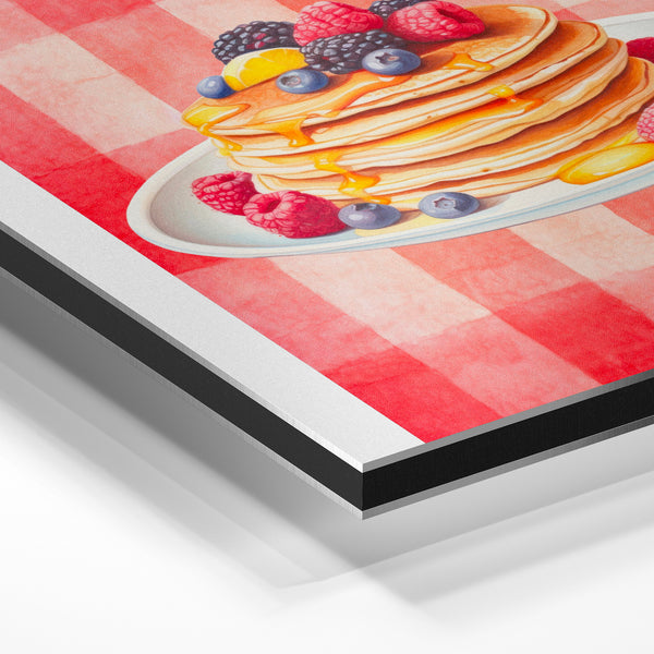 Pancakes aux fruits rouges, style vintage — Aluminium Dibond