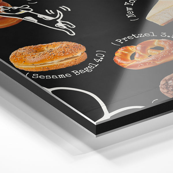 Affiche liste de pâtisseries du jour noir et blanc — Aluminium Dibond relief 3D