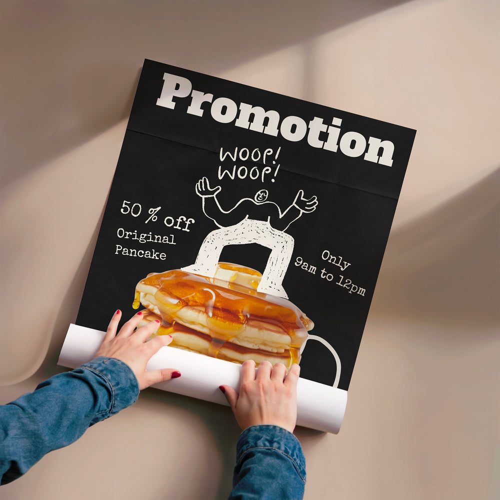 L'impression présentée en poster, sans encadrement, sur un mur neutre.