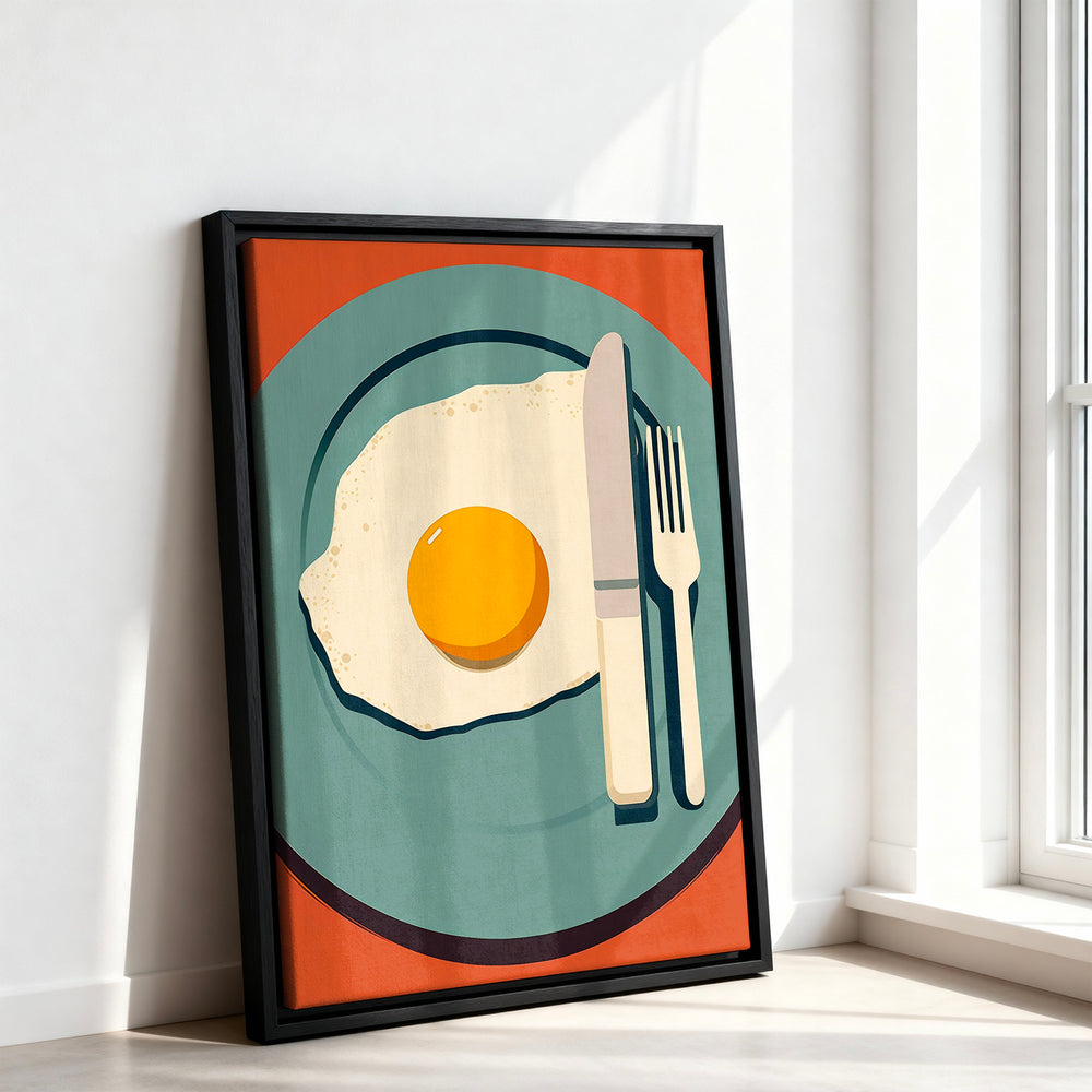 Le tableau accroché en situation dans un intérieur meublé.