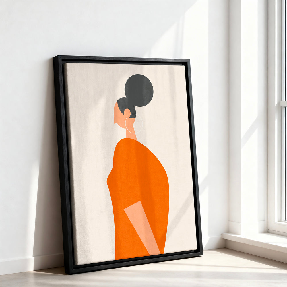 Le tableau accroché en situation dans un intérieur meublé.