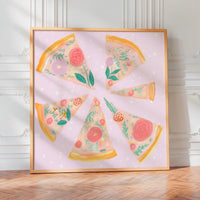 Le tableau accroché en situation dans un intérieur meublé.