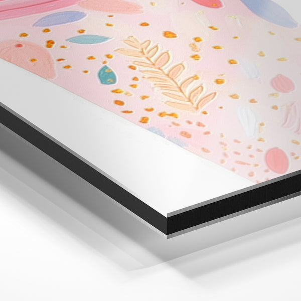Gobelet rose et motifs botaniques pop art — Aluminium Dibond relief 3D