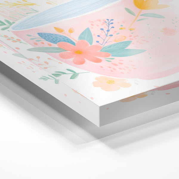 Tasse rose fleurie, illustration botanique — Verre acrylique