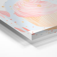 Gros plan de la matière : le tirage sous verre acrylique, tranche transparente visible.