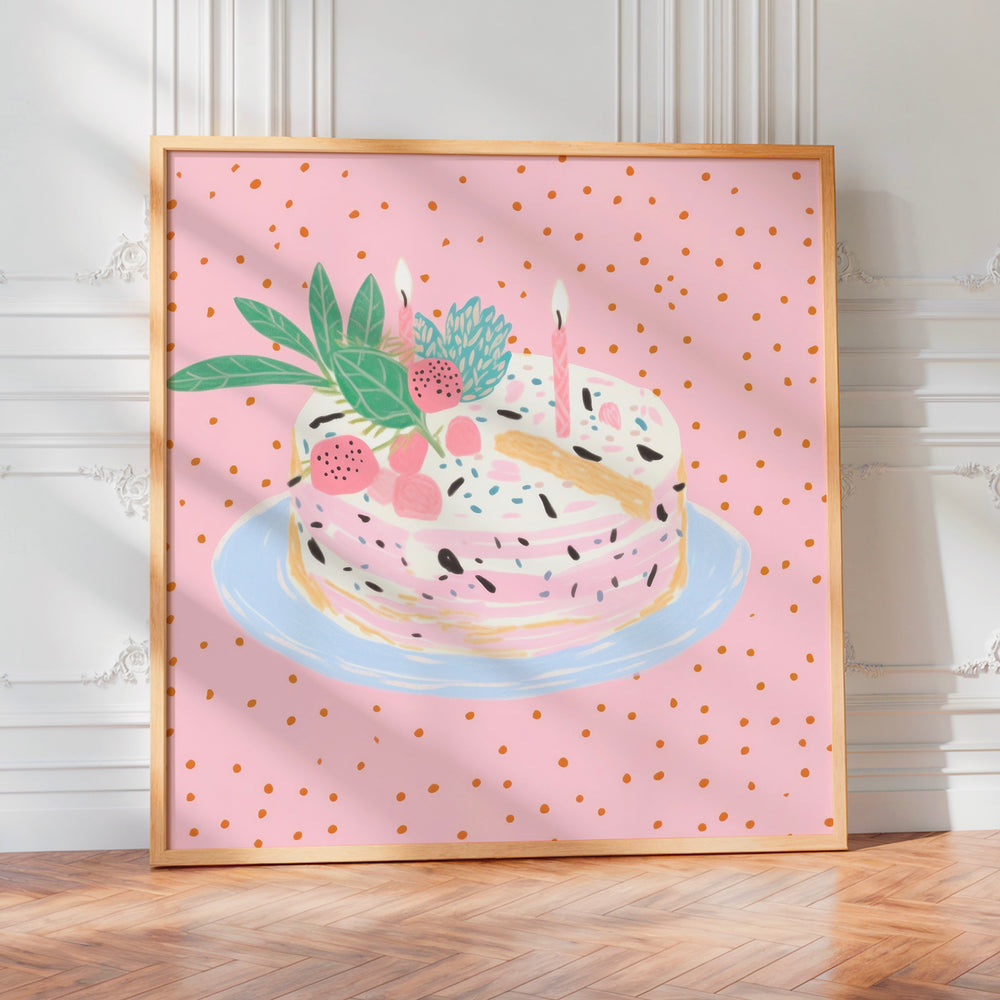 Le tableau accroché en situation dans un intérieur meublé.
