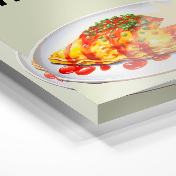 Affiche Omurice pop art beige et moutarde — Verre acrylique