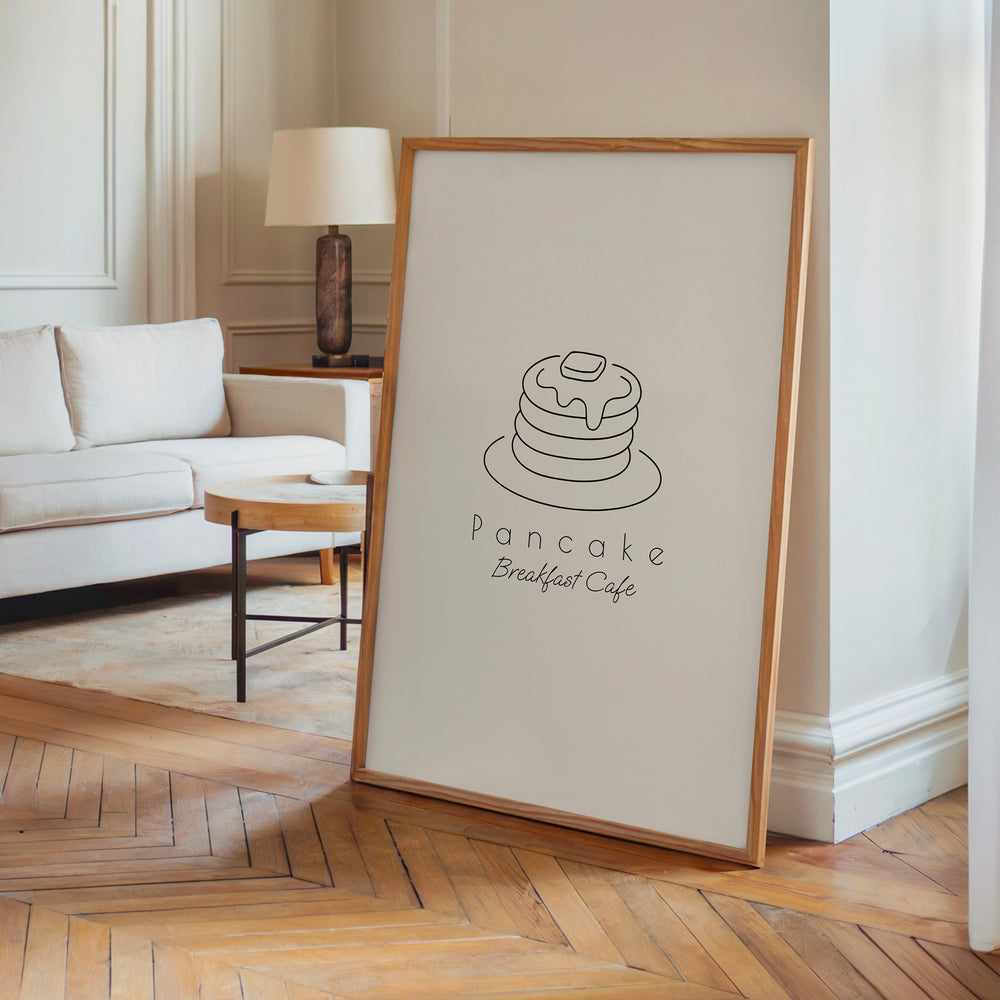 Le tableau accroché en situation dans un intérieur meublé.