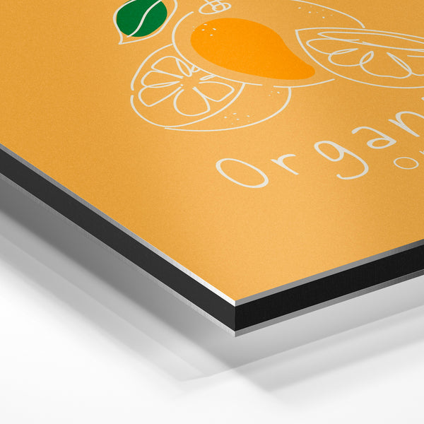 Organica Oranges – Affiche line art ocre — Aluminium Dibond