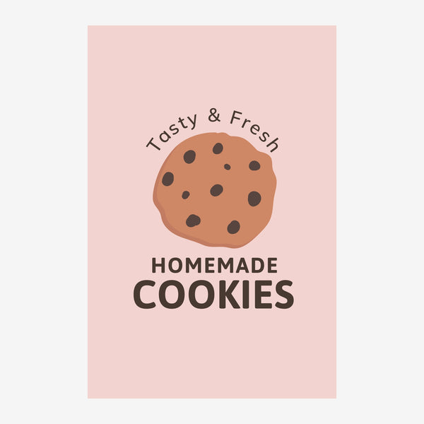 Biscuits faits maison, affiche rose poudré — Toile sur châssis