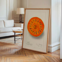 Le tableau accroché en situation dans un intérieur meublé.