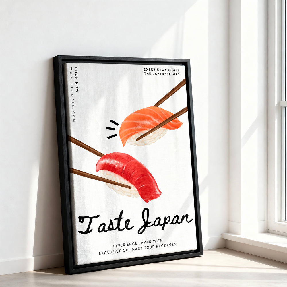 Le tableau accroché en situation dans un intérieur meublé.