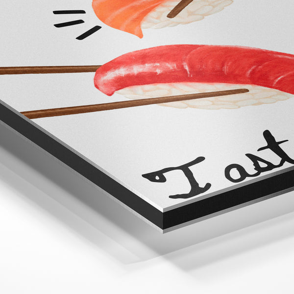 Affiche Sushi et Baguettes, Style Minimaliste — Aluminium Dibond
