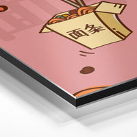 Gros plan de la matière : le tirage contrecollé sur aluminium Dibond mat, tranche visible.